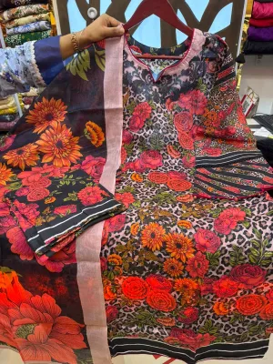 Swizz Lawn Floral Print Set